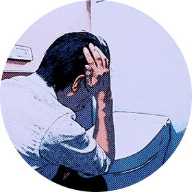 トイレに悩む男性